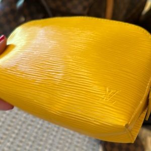 LV pm cosmetic pouch. Yellow epi leather.